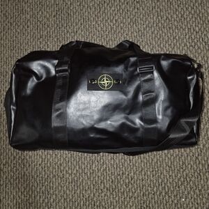 Stone Island Black Leatherette Duffel Bag